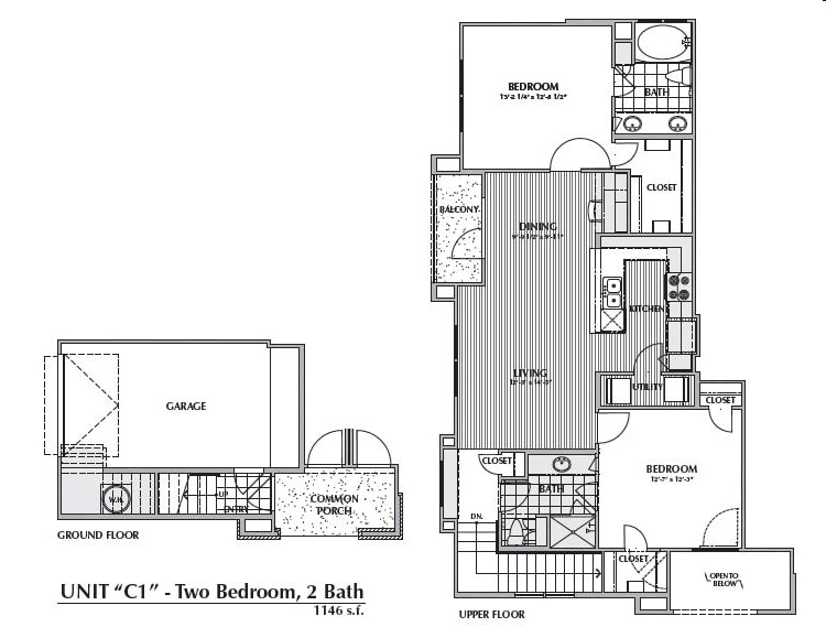 C1-PINDO, 2X2 1146SF (WITH ATTACHED GARAGE) - C1