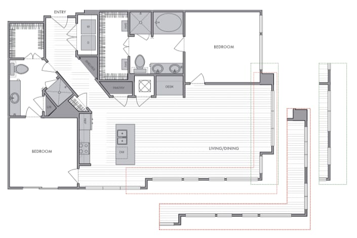 Floor Plan - 2 Bed_2 Bath_L