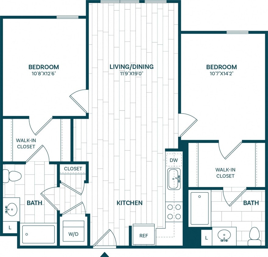 Floor Plan - 2 Bed/2 Bath-B6
