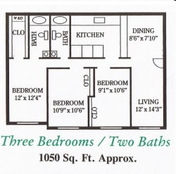 Three Bedrooms Two Baths - 3x2s
