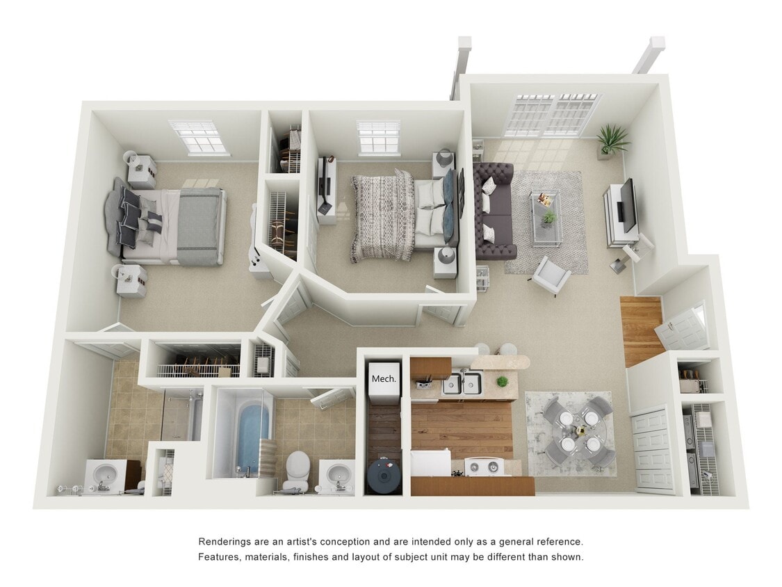 Floor Plan - Two Bed, Two Bath A