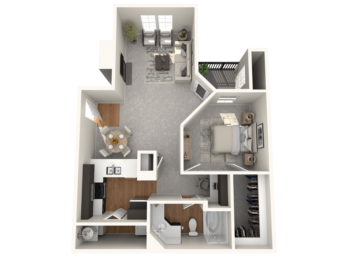 Floor Plan - A3 - 797 Sq. Ft.