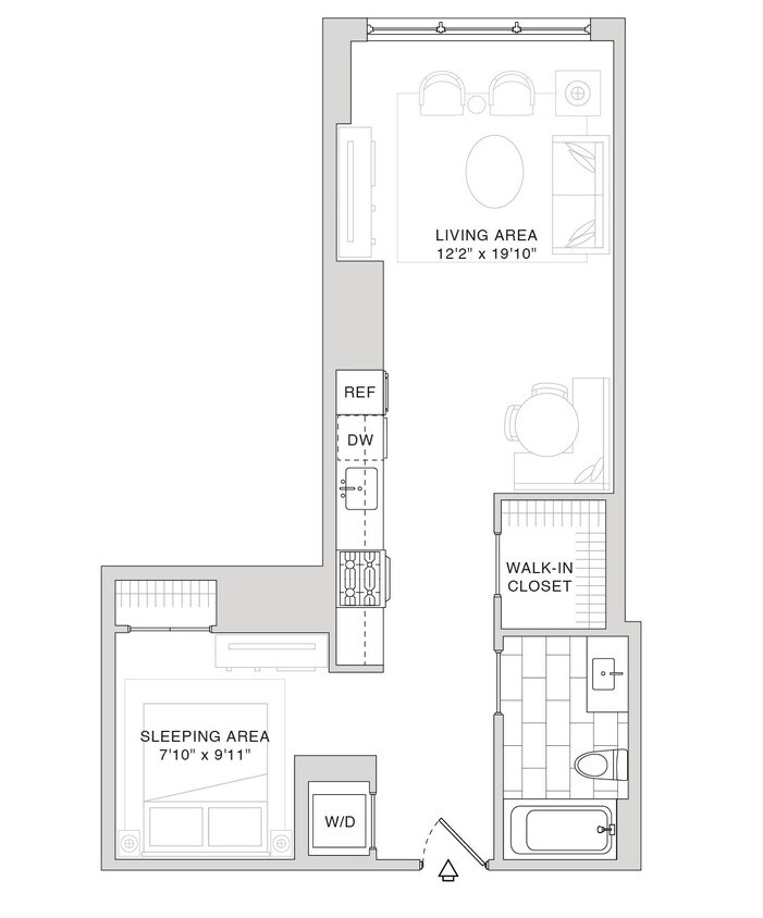 Floor Plan - Studio / 1 Bathroom