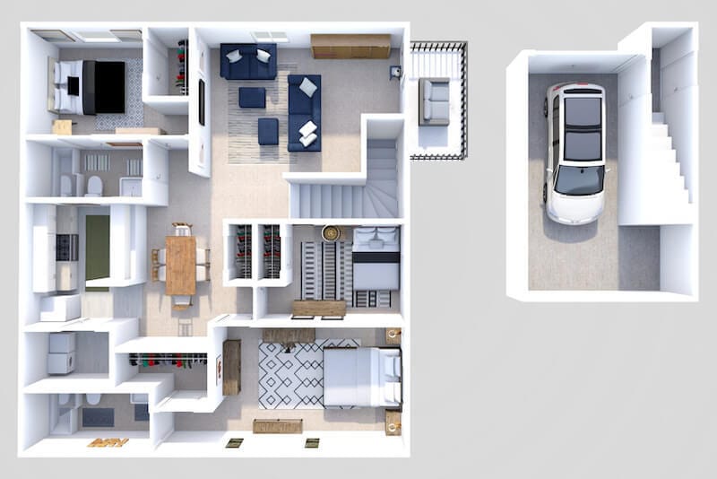 Floor Plan - Phase II - 3 Bed 2 Bath