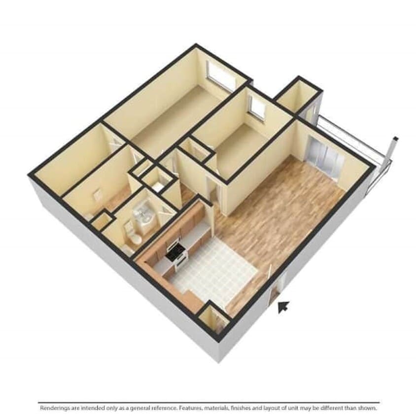 Floor Plan - Opal Diamond (2BD | 2BA)