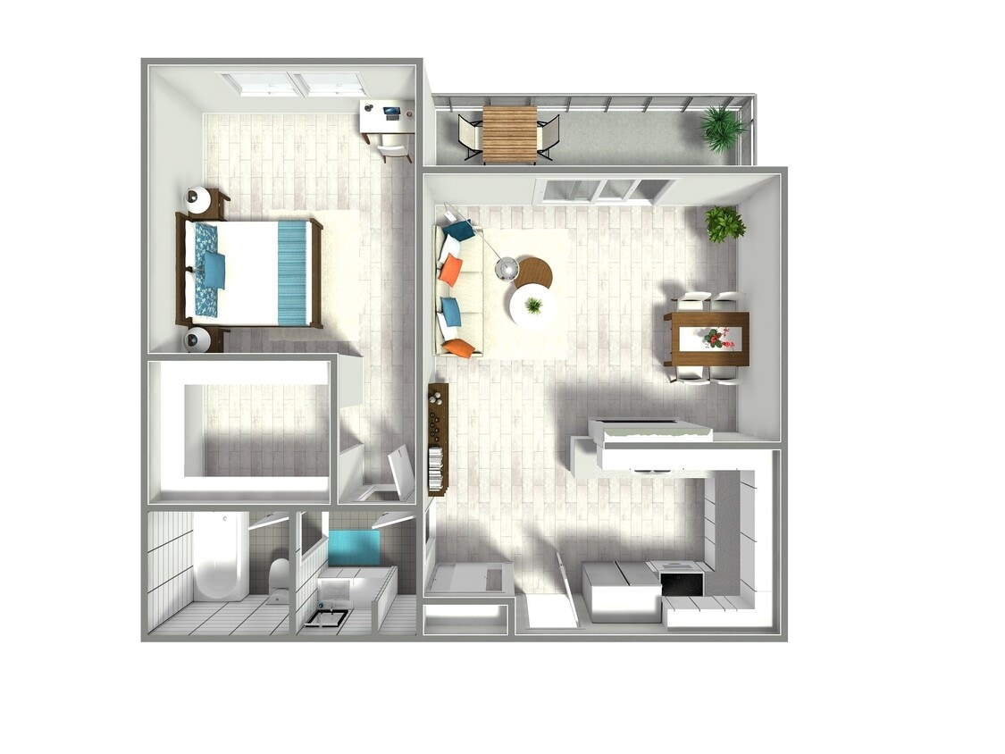 Floor Plan - 1Bed 1Bath #5