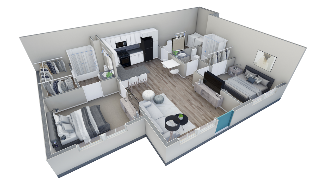 Floor Plan - 2-2 BR Horizon Courtyard