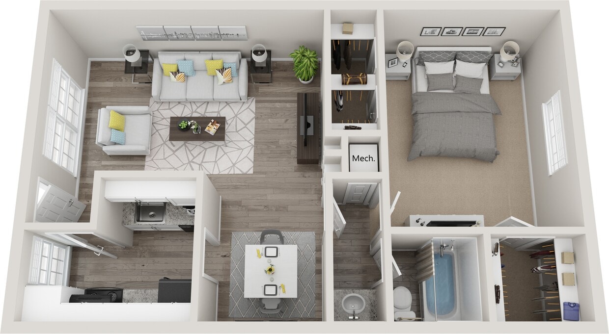 Floor Plan - A2  | 1 Bed | 1 Bath
