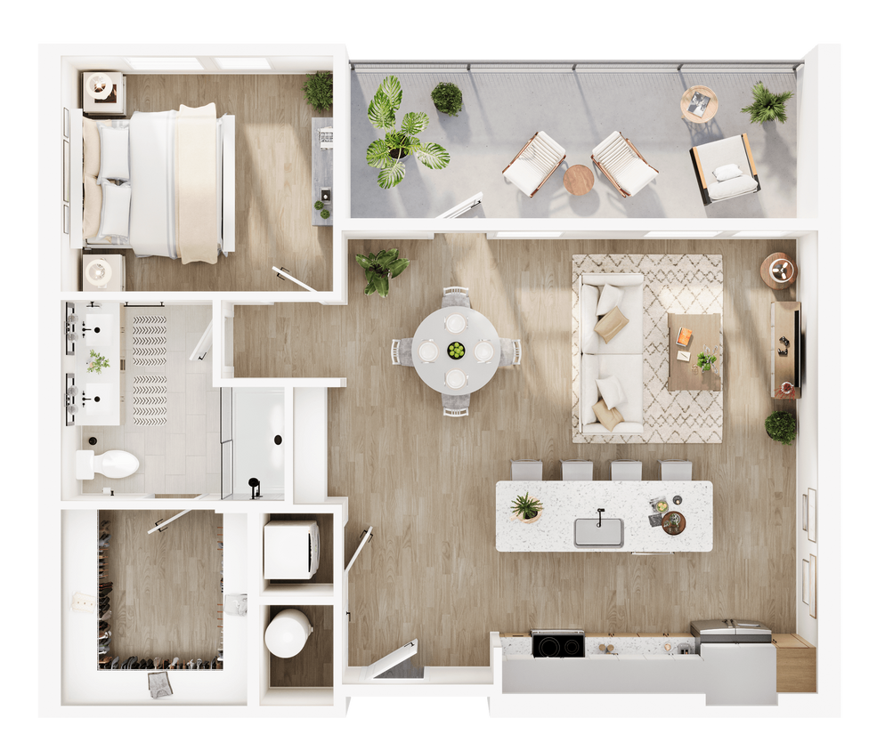 Floor Plan - TOY HORSE  One Bed One Bath