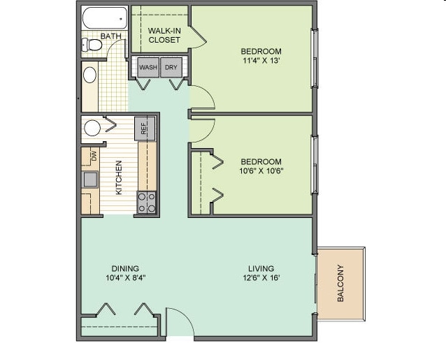 2 Bedroom, 1 Bath - 2 Bedroom, 1 Bath