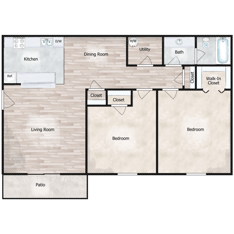 2B_232958.png - 2 Bed 1 Bath
