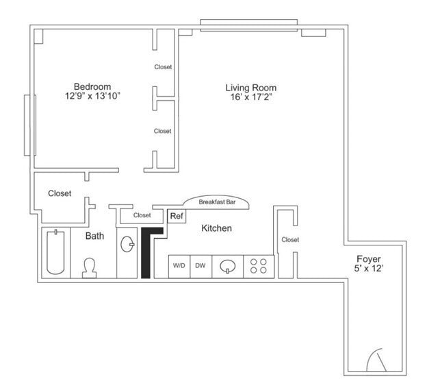 Floor Plan - One Bedroom Executive Large