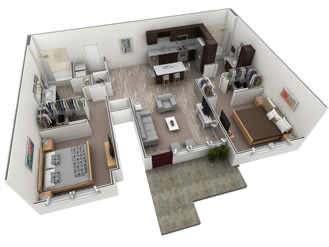 Floor Plan - 2 BR Grand Courtyard