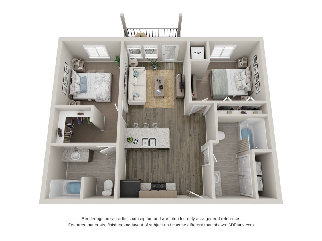 Floor Plan - 2 Bedroom 2 Bathroom