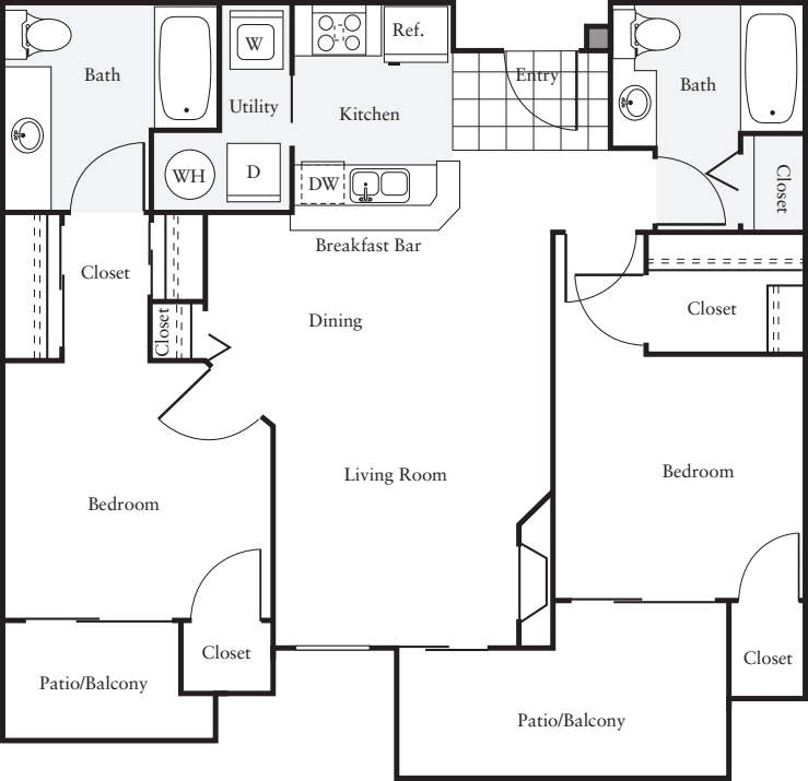 Floor Plan - 2x2 - A