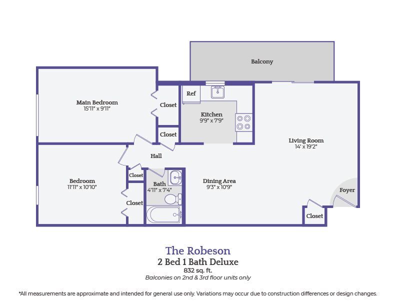 TheRobeson_2Bed1Bath - The Robeson - 2 bedroom - deluxe  