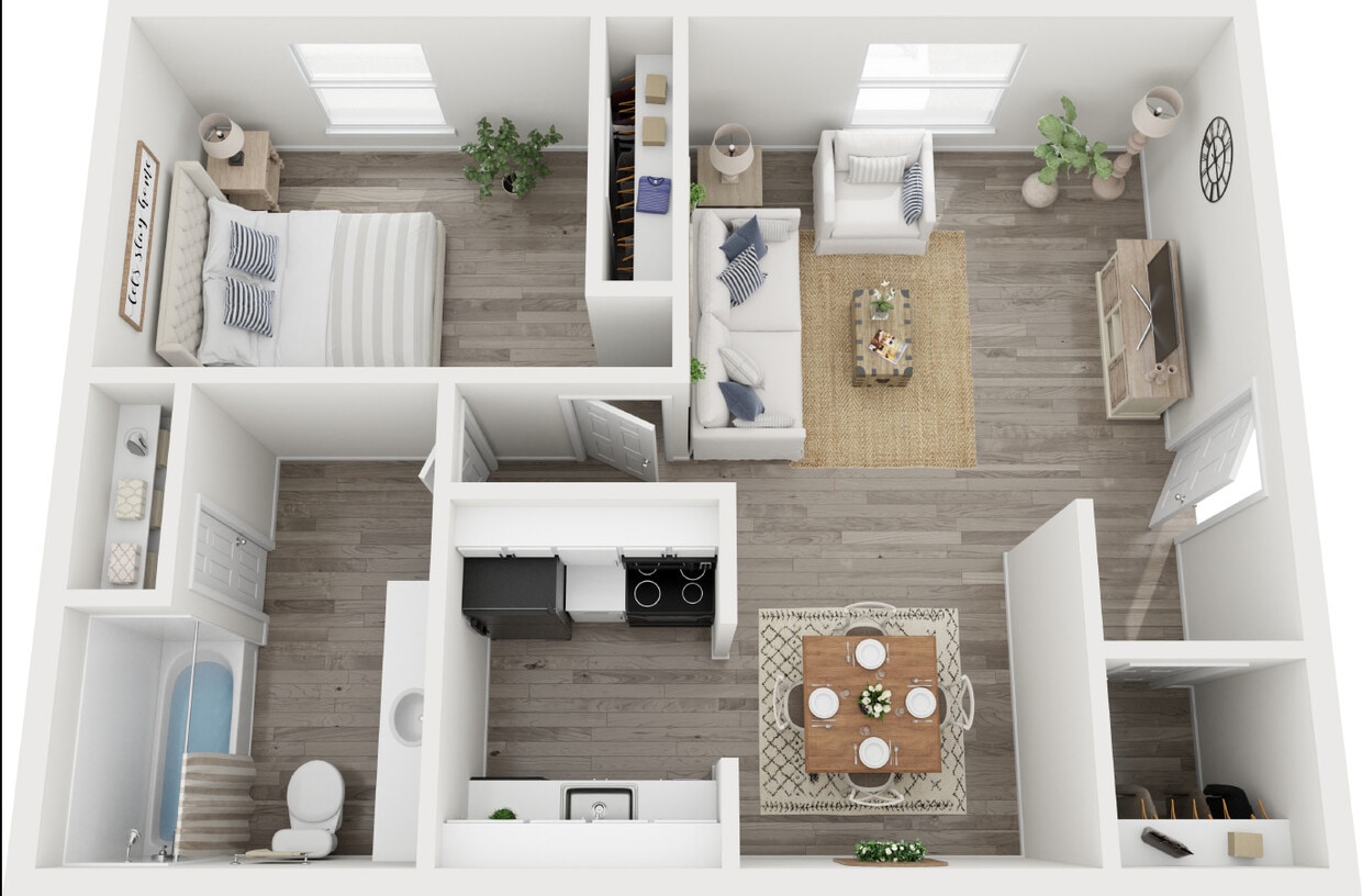 Floor Plan - Renovated 1 Bed / 1 Bath