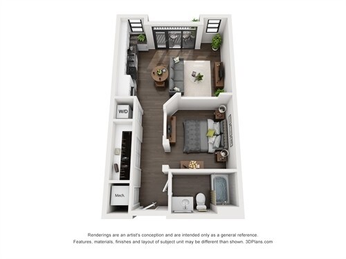 Ellison On Broad - Satin (A5) - 1 Beds - 1 Baths - 629 Sq. ft. - Satin (A5)