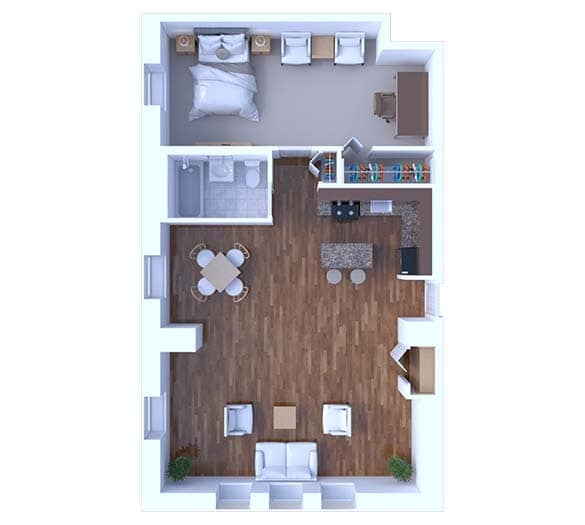 Floor Plan - 1 Bedroom Floor Plan A7