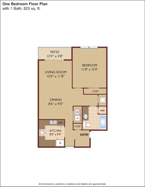 Floor Plan - $1.79/sq.ft. - One Bedroom
