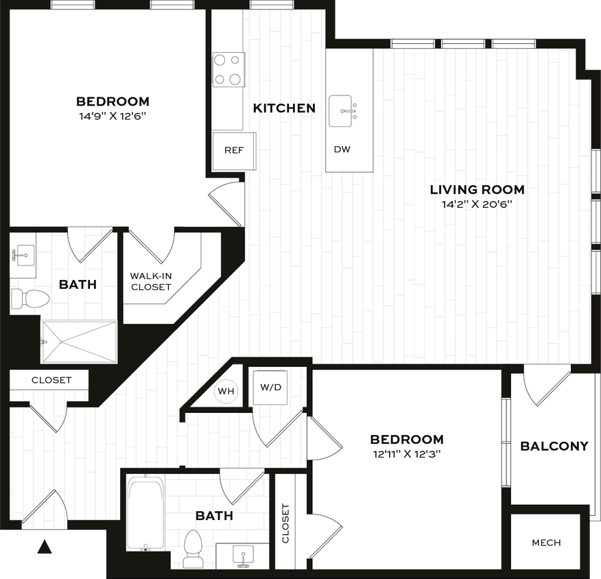 Floor Plan - 2 Bed/2 Bath-F3