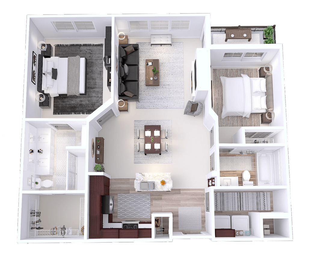 Floor Plan - EastTown - K - 2 Bed - 2 bath