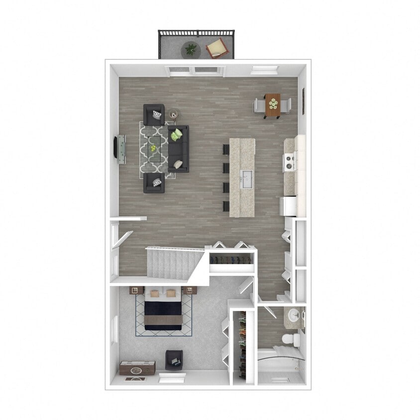 Floor Plan - 1 Bedroom Townhome
