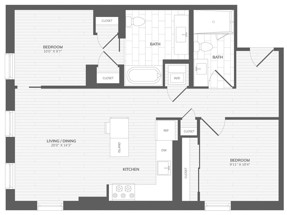 Floor Plan - 2 Bed/2 Bath-B2_Intersect at O