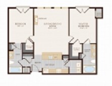 B3 - 2 bedroom 2 bath, 1143sq ft