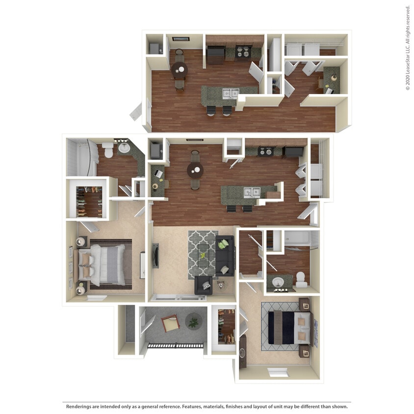 Floor Plan - 2 Bed 2 Bath 1213 SqFt (1102 Net)