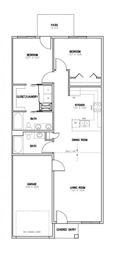 Floor Plan - 2 Bedroom 2 Bathroom