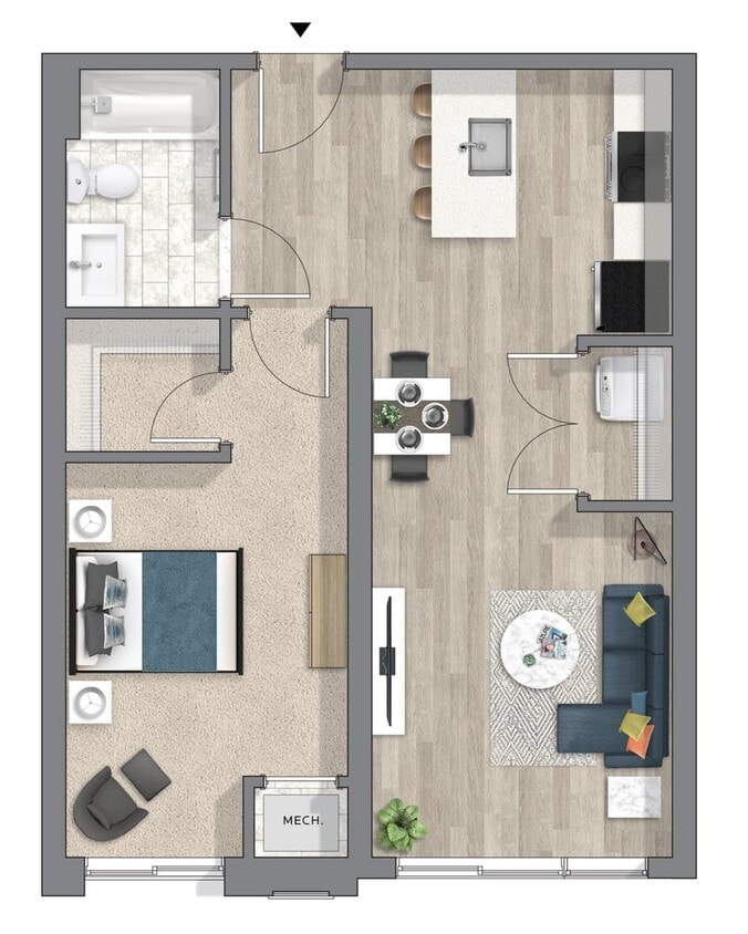 Floor Plan - 1 Bed 1 Bath | Classic