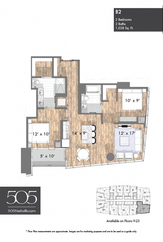 Floor Plan - 505 Two Bedroom Stack 04