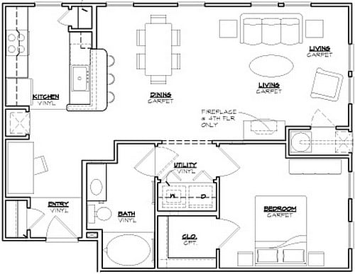 Jefferson at Dedham Station - Monroe - 1 Beds - 1 Baths - 849 Sq. ft. - Monroe