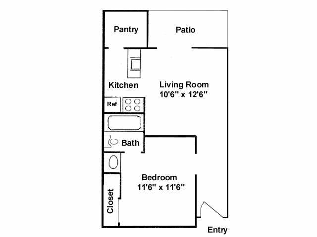 1BR/1BA - 1 Bedroom