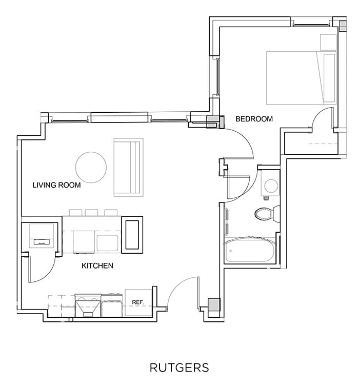 Rutgers | 1 Bedroom - Rutgers