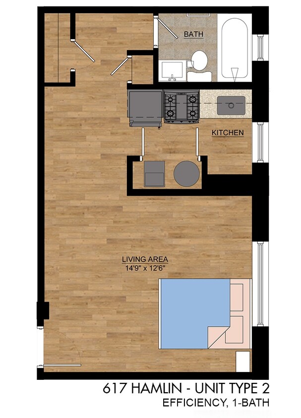 Brookland Place - Studio, 1 Bath, 350 sq. ft. - Studio