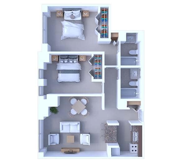 Floor Plan - 2 Bedrooms Floor Plan B2C