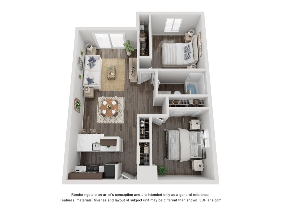 Floor Plan - B1 - 2 Bed 1 Bath