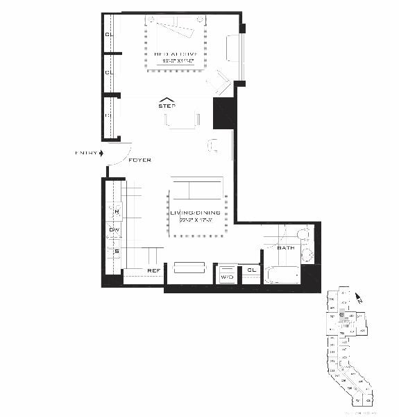 Floor Plan - AQUABLU - Alcove One Bathroom