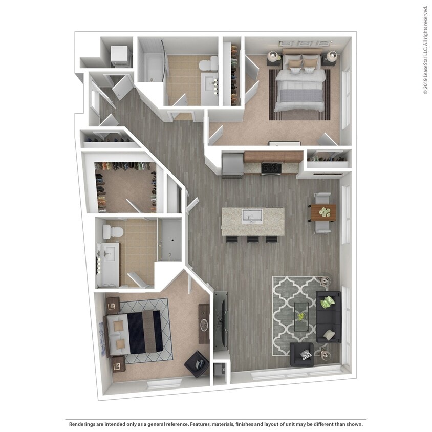 Floor Plan - C12.1 - 2 bed/2 bath