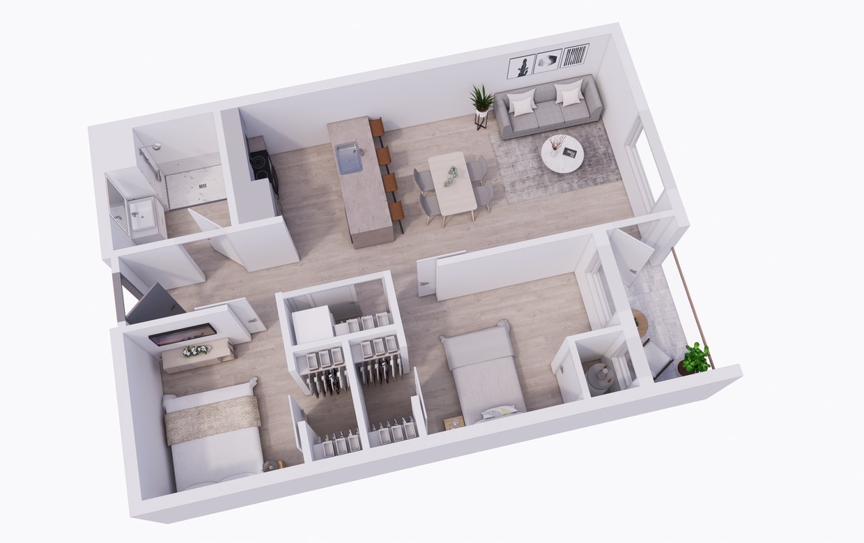 Floor Plan - 2 Bed / 1 Bath