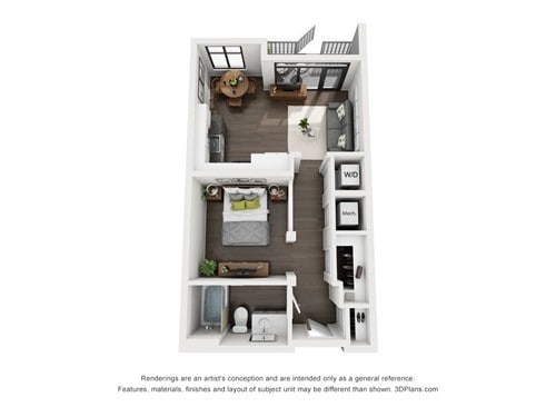 Ellison On Broad - Suede (A4) - 1 Beds - 1 Baths - 571 Sq. ft. - Suede (A4)
