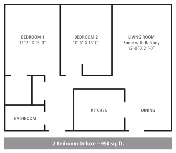 Floor Plan - 2 Bedroom Deluxe