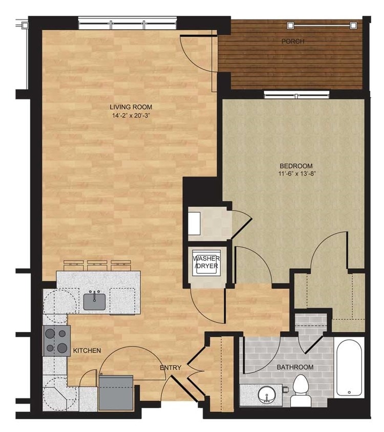 Floor Plan - Type A - One Bedroom