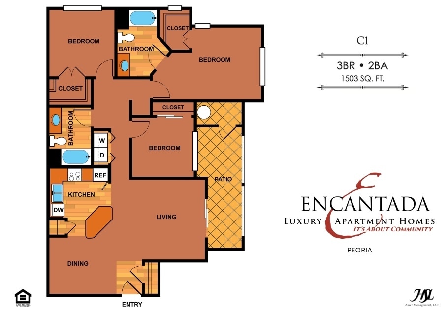 Floor Plan - C1 | Three Bedroom