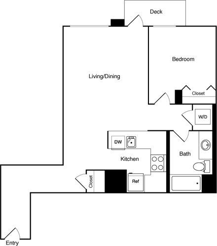 Floor Plan - 1 Bed 203 - SE