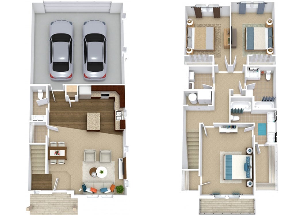 C1 3 Bedroom 2.5 Bath w/ 2 Car Garage - C1