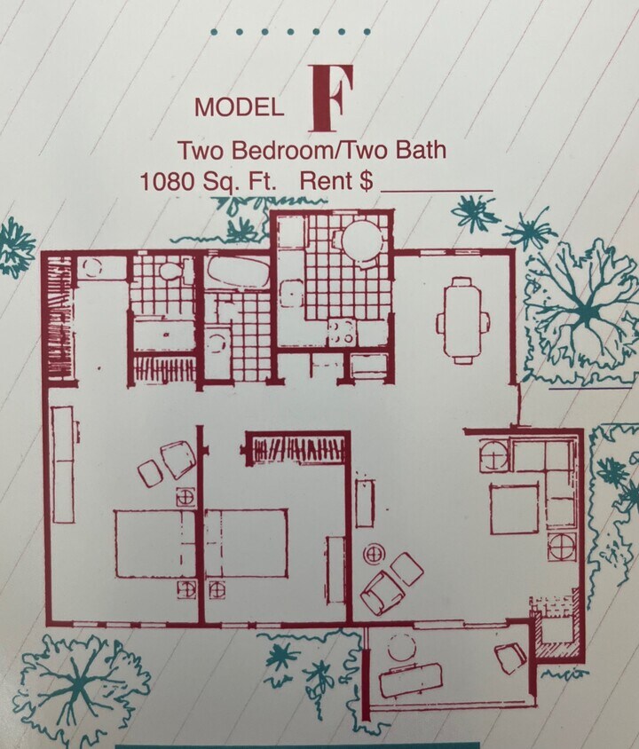 Floor Plan - 2x2 F+Ardendale Apartments 