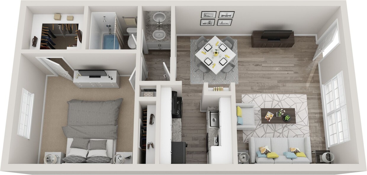 Floor Plan - The Beech - One Bedroom Apartment Home